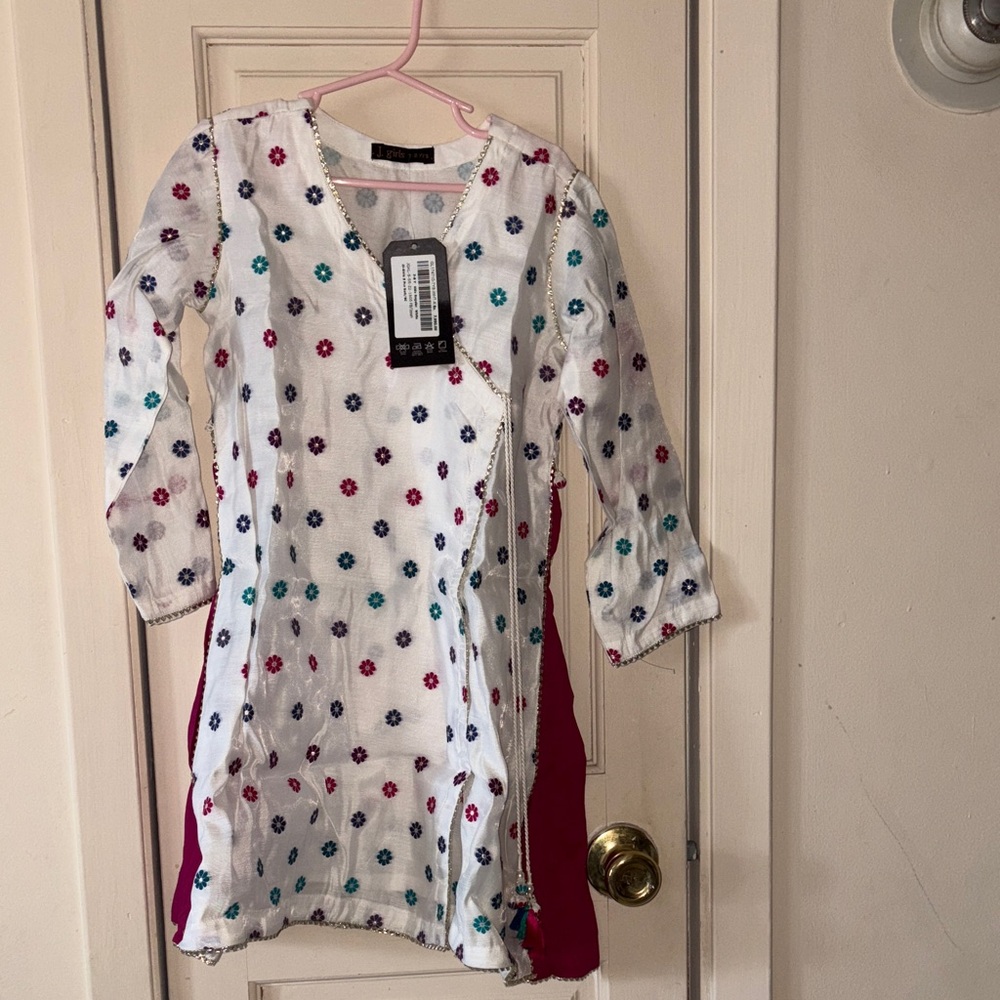 White Dress with Colorful Floral Pattern